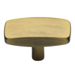 M Marcus Heritage Brass Rectangular Design Cabinet Knob 47mm